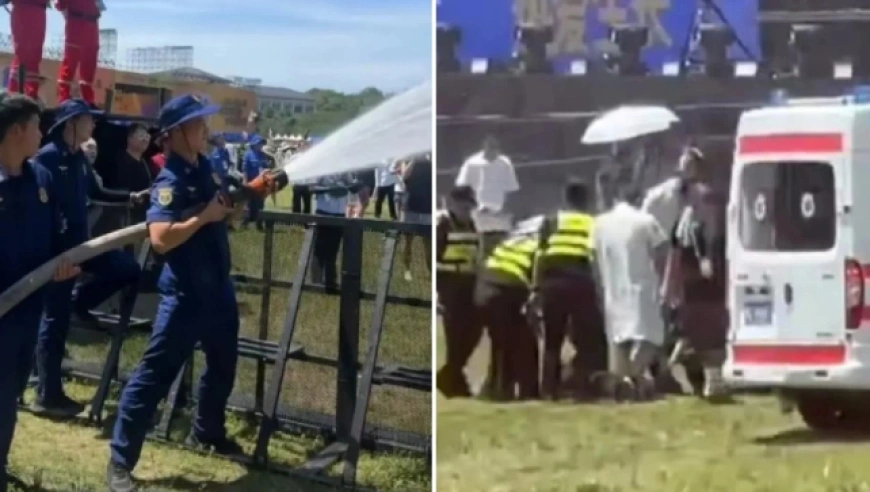 山东多地高温达42.4℃，潍坊新青年音乐节现场多名观众中暑晕倒