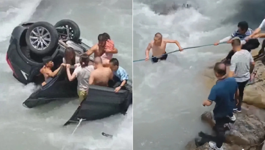 四川雅安喇叭河车辆坠河事故：7人被困，5人获救，1人遇难