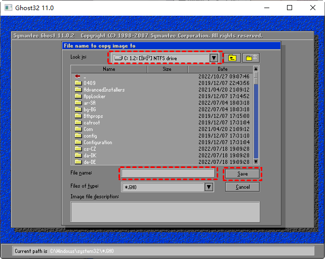 选择存储位置并保存
