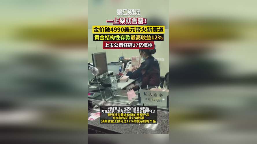 金价狂飙催生银行黄金结构性存款热潮，含金融衍生品组合产品