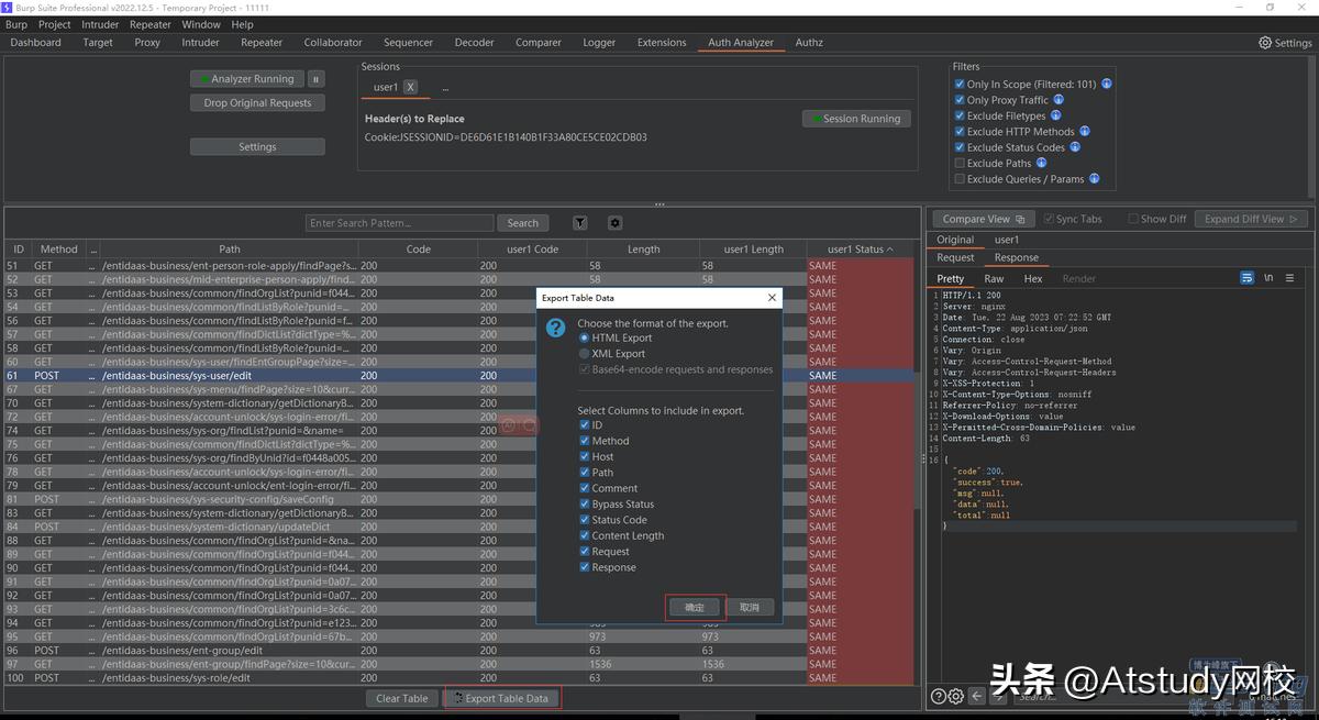 Burp Suite Auth Analyzer插件_网站用burpsuite抓不到包_接口越权测试